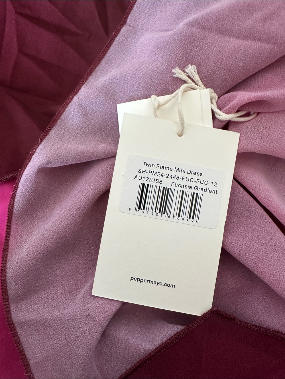 Peppermayo Red to Fuchsia Gradient Halter Mini Dress - Picture 2 of 2